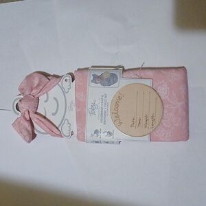 Toby 3 piece Welcome gift set for girls headband floral birthdisc 30x40 wrap NWT